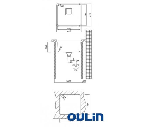 Кухонная мойка Oulin OL-0363